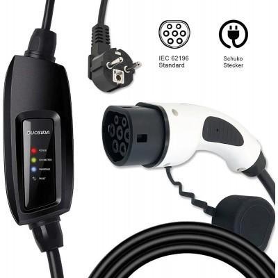 Duosida Mobiele Lader Type 2 naar Randaarde (Schuko) 5m, Auto diversen, Auto-accessoires, Zo goed als nieuw, Ophalen