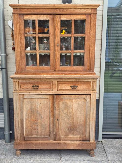 Vintage Barkast met Glazen Deuren, Huis en Inrichting, Kasten | Buffetkasten, Gebruikt, 150 tot 200 cm, 100 tot 150 cm, 25 tot 50 cm