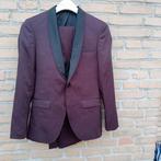 Smoking maat 46 S aubergine drie delig tweekleurig vest, Ophalen of Verzenden, Zo goed als nieuw, Maat 46 (S) of kleiner, Zwart