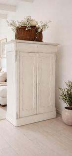 Witte brocante beetje sleetse patina Biedermeier meidenkast, Ophalen, Gebruikt