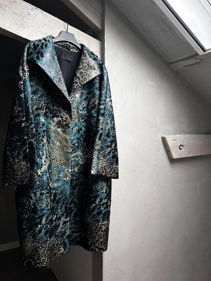 Marina Rinaldi(23) mooie jas in groene tinten, Kleding | Dames, Grote Maten, Zo goed als nieuw, Jas of Mantel, Groen, Ophalen of Verzenden