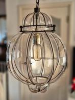 Hanglamp glas en metaal., Huis en Inrichting, Lampen | Hanglampen, Ophalen, Minder dan 50 cm