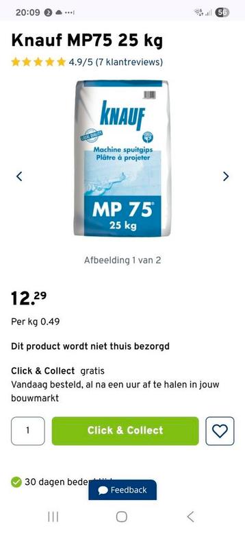 Knauf MP 75 machine spuitgips stuc - gratis beschikbaar voor biedingen