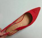 Unisa suede rode kittenheel slingback pumps schoenen maat 39, Kleding | Dames, Ophalen of Verzenden, Zo goed als nieuw, Rood