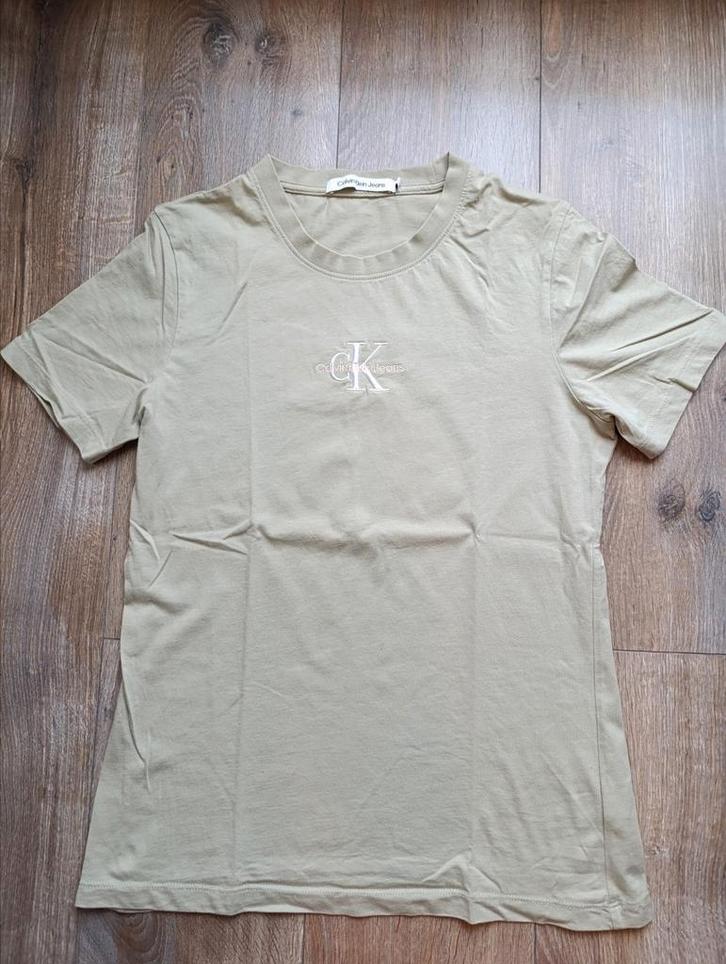 Dames heren unisex t-shirt Calvin Klein groen maat L, Kleding | Heren, T-shirts, Nieuw, Maat 52/54 (L), Groen, Ophalen of Verzenden