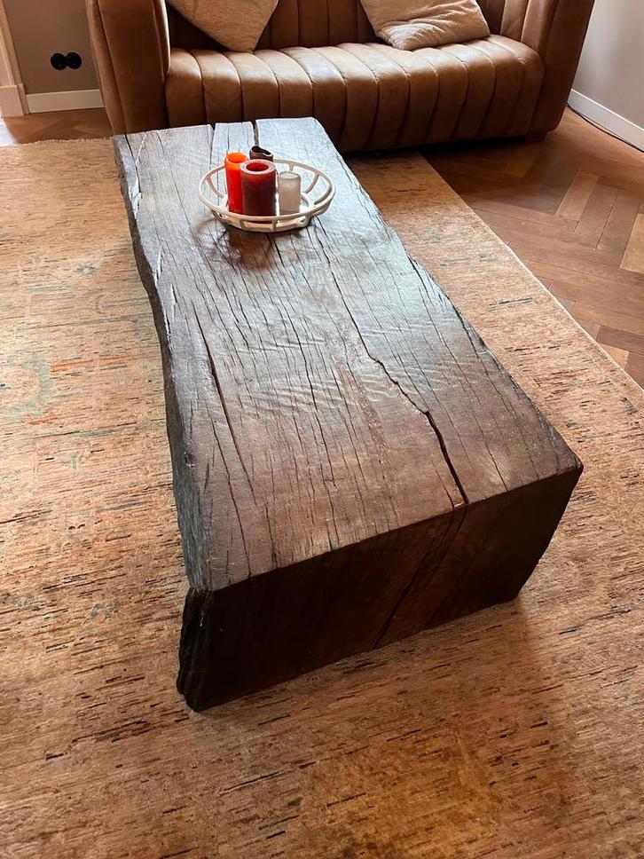 Piet Hein Eek Boomstam Tafel - Uniek Design, Huis en Inrichting, Tafels | Salontafels, Gebruikt, Minder dan 50 cm, 50 tot 100 cm