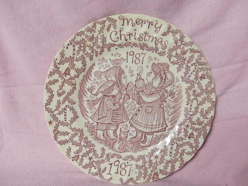 Kerstbord 1987 Merry Christmas, Antiek en Kunst, Antiek | Keramiek en Aardewerk, Ophalen of Verzenden