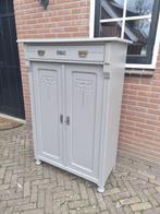 Antieke Grenen Meiden Kast Jugendstil Matte Verf, Ophalen