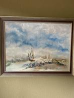 Schilderij met boten. Lietjes..gab, Ophalen of Verzenden
