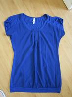 Miss Etam - shirt met crinckle / tricot stof - maat S, Kleding | Dames, T-shirts, Gedragen, Miss Etam, Blauw, Ophalen of Verzenden