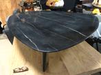 Salontafel tafel neno zwart marmer look glas 135x95, Overige vormen, 50 tot 100 cm, Minder dan 50 cm, Nieuw