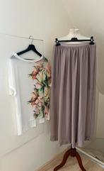 Maxi rok lila taupe grijs XL 42 / jurk blouse vest, Ophalen of Verzenden