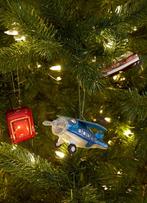 Nieuw VONDELS kerstornament vliegtuig glider blue 5 cm, Ophalen of Verzenden, Nieuw