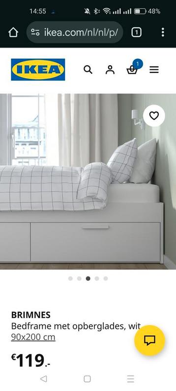 Brimnes 1-persoons bedframe met opberglades - afbeelding 2