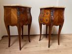 Set van 2 antieke Franse nachtkastjes met blad van marmer, Ophalen