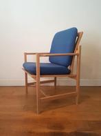 Vintage Borge Mogensen 3233 fauteuil in gezeept eiken, Huis en Inrichting, Fauteuils, Ophalen, Hout, Gebruikt, 75 tot 100 cm