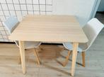 Moderne Houten Eettafel met 2 Stoelen – Uitstekende Staat, Ophalen, 100 tot 150 cm, 50 tot 100 cm, Zo goed als nieuw