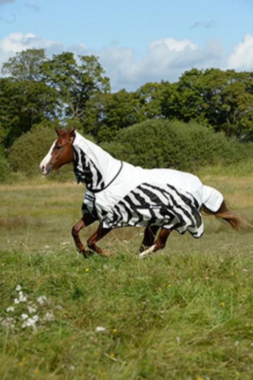 BUCAS Buzz Off Rain Zebra Full Neck spotgoedkoop, Dieren en Toebehoren, Paarden en Pony's | Dekens en Dekjes, Nieuw, Deken, Ophalen of Verzenden