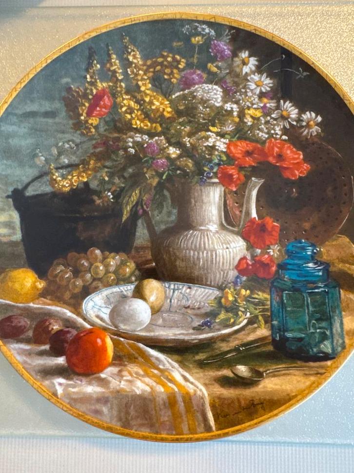 Koninklijke Mimosa Bord met Bloemenstilleven, Antiek en Kunst, Antiek | Wandborden en Tegels, Ophalen of Verzenden