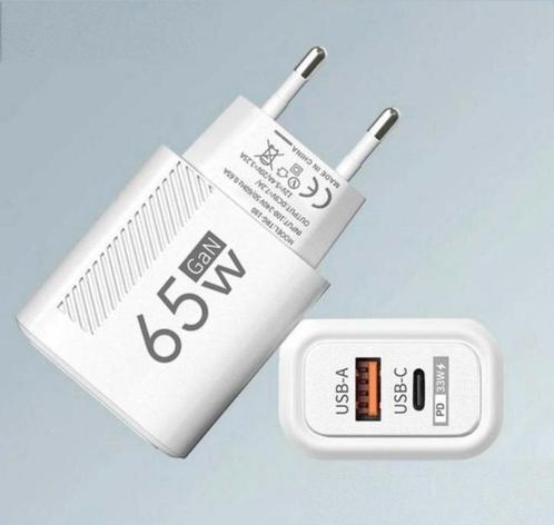 65 Watt eu-stekker + 2 mtr usb kabel 10A, Telecommunicatie, Mobiele telefoons | Telefoon-opladers, Nieuw, Verzenden