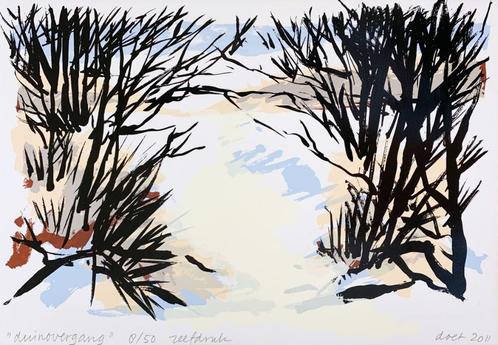 Doet boersma - Duinovergang - Zeefdruk 2011 40x50, Antiek en Kunst, Kunst | Schilderijen | Modern, Ophalen of Verzenden