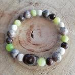 Stoere handgemaakte natuursteen armband met tibetaanse kraal, Nieuw, Overige materialen, Ophalen of Verzenden