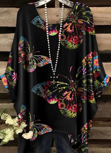 Nieuw tuniek mt 54 56 zwart vlinders oto 75cm beschikbaar voor biedingen