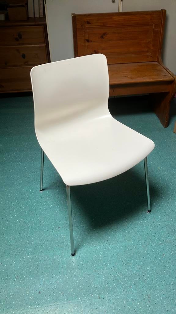 Witte bureau- stoel, Huis en Inrichting, Stoelen, Ophalen, Kunststof, Wit, Zo goed als nieuw