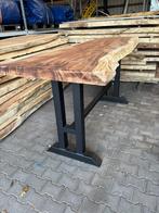 Statafel met stalen onderstel, Huis en Inrichting, Tafels | Statafels, Ophalen of Verzenden, Zo goed als nieuw