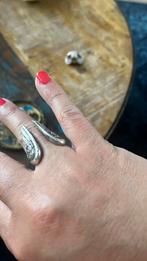 Boho verzilverde ring met engelenvleugels, Ophalen of Verzenden, Zo goed als nieuw
