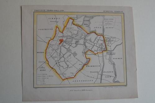 UITGEEST PLATTEGROND GEMEENTE 1867 Kuiper Atlas Litho E51, Boeken, Atlassen en Landkaarten, Gelezen, Landkaart, Nederland, 1800 tot 2000