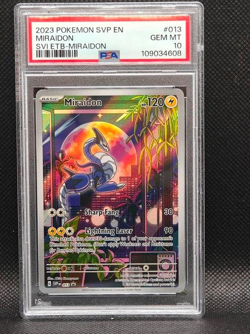 PSA 10 GEM MINT Miraidon 013 promo, Hobby en Vrije tijd, Verzamelkaartspellen | Pokémon, Zo goed als nieuw, Losse kaart, Ophalen
