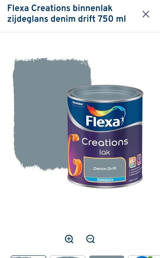 Flexa Creations Houtlak - Denim Drift, Doe-het-zelf en Verbouw, Verf, Beits en Lak, Nieuw, Lak, Minder dan 5 liter, Blauw, Ophalen of Verzenden