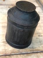 Groot oud winkelblik koffie thee blik zwart voorraadblik, Verzamelen, Blikken, Ophalen of Verzenden, Gebruikt, Overige, Overige merken