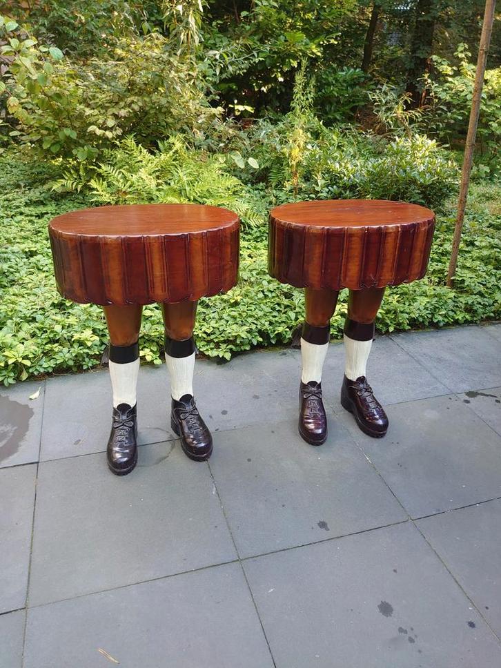 Unieke Cafe Tafels met Benen, Antiek en Kunst, Antiek | Meubels | Tafels, Ophalen