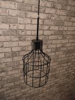 Industriële hanglamp met metalen kooi, Gebruikt, Ophalen of Verzenden, Metaal, Minder dan 50 cm