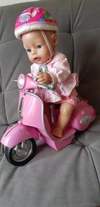 Baby Born met scooter en helm, Ophalen of Verzenden, Babypop