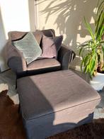 Ikea Ektorp fauteuil en hocker zwart, Huis en Inrichting, Fauteuils, Ophalen, Gebruikt, 75 tot 100 cm, 75 tot 100 cm