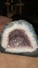 Anethist geode met blauwe agaat!, Verzamelen, Ophalen of Verzenden