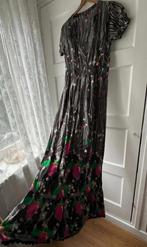 Maxi lange retro vintage fruit print jurk 10 Feet S 36 38, Ophalen of Verzenden, Zo goed als nieuw, Maat 36 (S), Onder de knie
