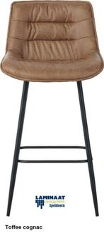 Bar Kruk Toffee Cognac Microfiber €54,95p/st. incl.btw, Huis en Inrichting, Bruin, Nieuw, Ophalen of Verzenden, Barstoel / Kurk Micro fiber