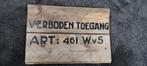 Replica Houten Bord WOII - Verboden Toegang, Ophalen of Verzenden, Overige soorten, Overige gebieden, Overige typen