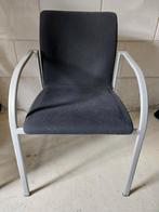 3x stapelbare stoel met armleuning, Huis en Inrichting, Stoelen, Ophalen, Gebruikt, Drie, Zwart