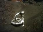 Zilveren Cobra Ring, 18 tot 19, Nieuw, Ophalen of Verzenden, Dame of Heer