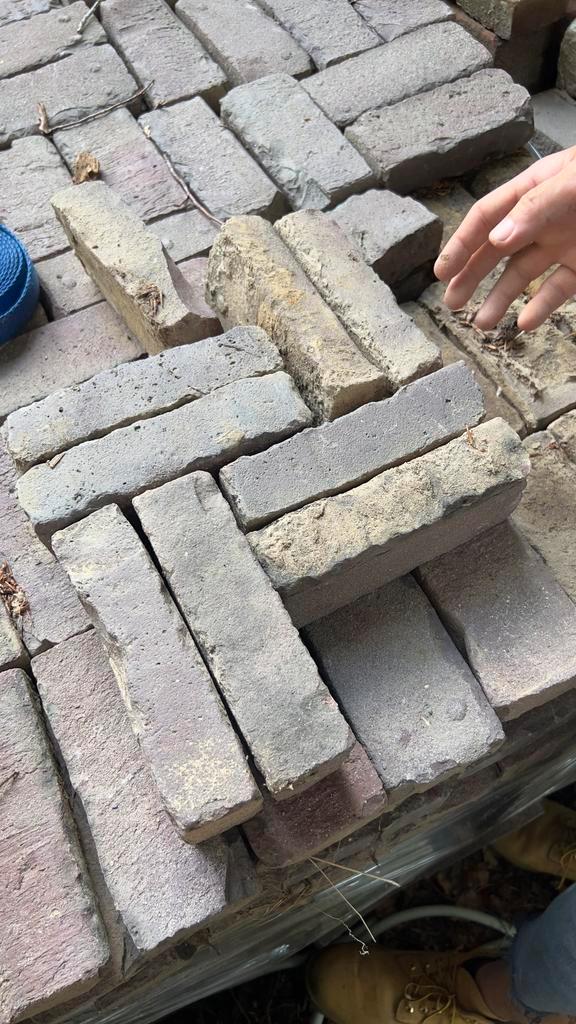 Antieke waaltjes +-20m2 (ca. 2000stuks), Tuin en Terras, Tegels en Klinkers, Gebruikt, Klinkers, Overige materialen, 10 m² of meer