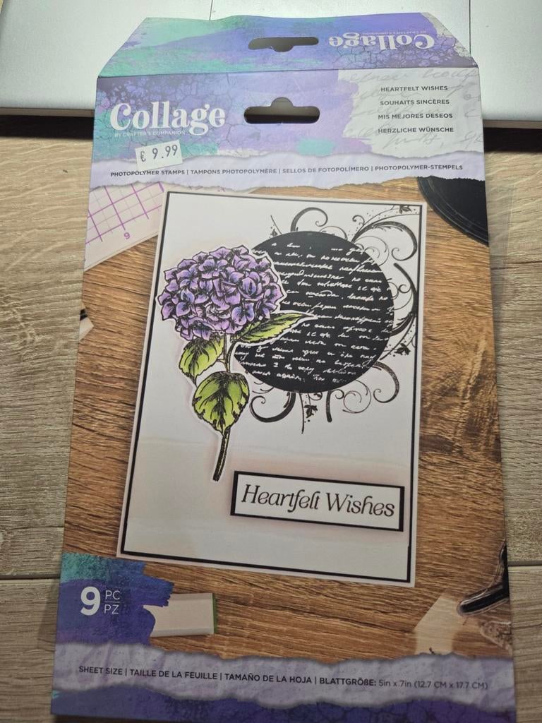 stempel Crafters Companion heartfelt wishes, Ophalen of Verzenden, Nieuw, Clearstamp