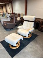 Relaxfauteuil , Stressless wit leren relax fauteuil stoel, 2871sk, Mariansoliak8@gmail.com, Ophalen of Verzenden, Zo goed als nieuw