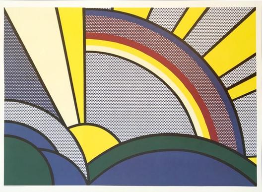 Roy Lichtenstein(1923)Org Expositie Affiche"Modern Sun Rays", Ophalen of Verzenden