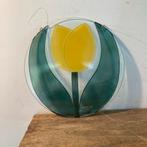 Glazen Tulp Wandhanger Jaren 60 Raamhanger Glas-in-Lood Stij, Ophalen of Verzenden