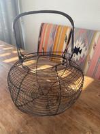 Vintage Draadmand met Handvat eiermand brocante, Overige materialen, Gebruikt, Mand, Rond